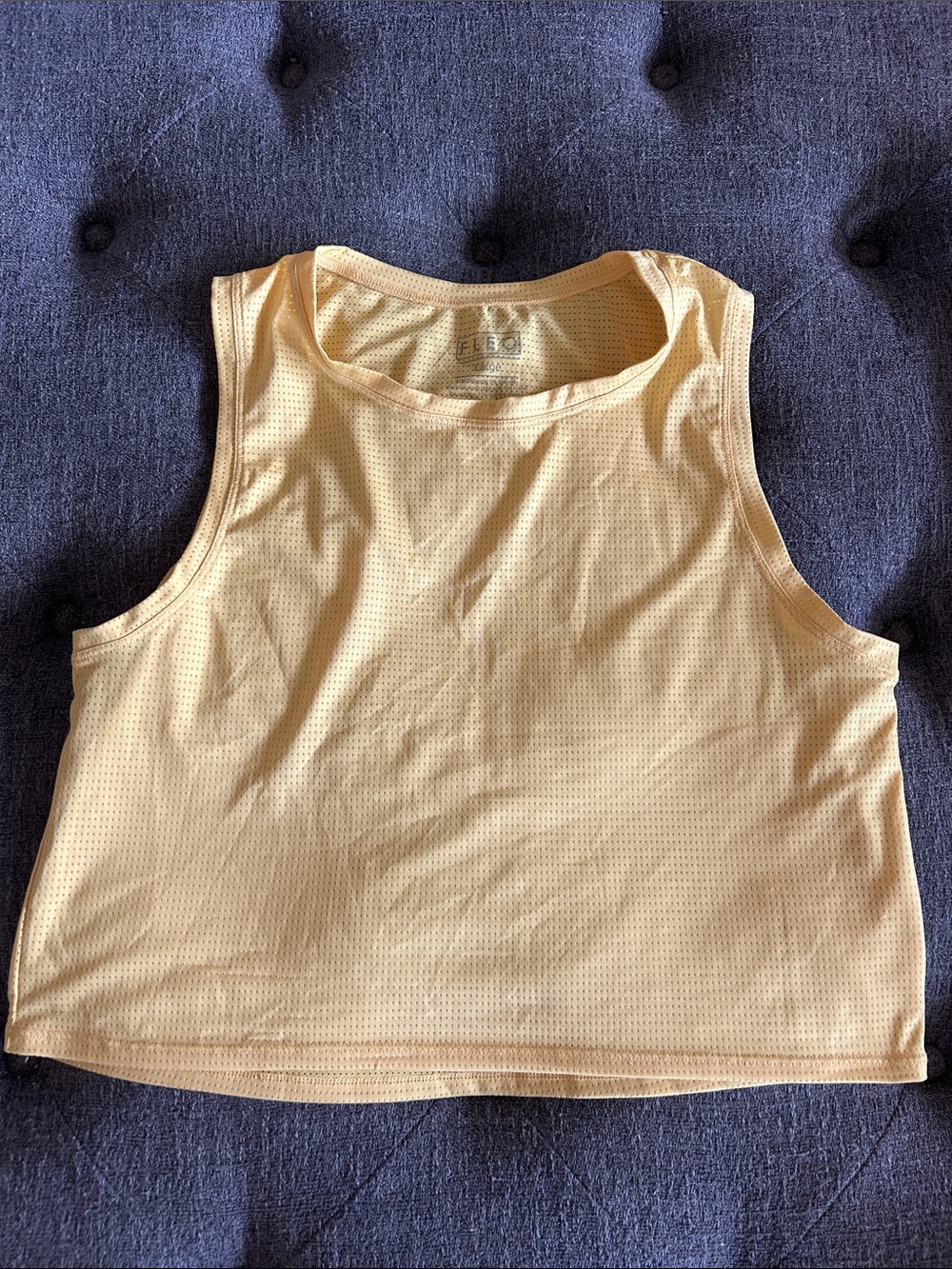 Fleo - yellow Mesh Crop Tank Top